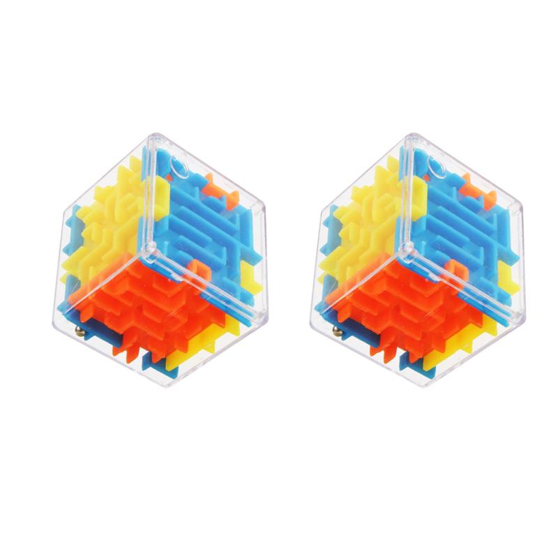 1-2Pc 3D Mini Maze Magic Cubes Puzzle Speed Cubes Rolling Ball Magic Cubes Maze Toys For Children Kids Educational Toys 4Cm Cube