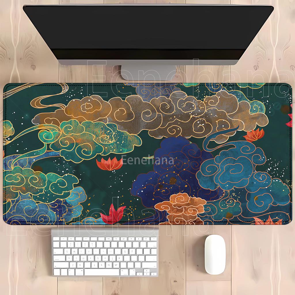 Large Mouse Pad Full moon and night cloud overlock NonSlip Game Mousepad keyboard PC Gaming HD Printing xmm XXL Desk Mat