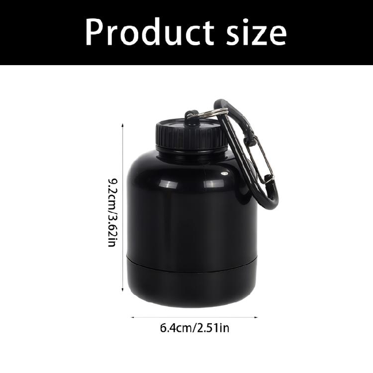 Protein Powder Jar with Carabiner Portables Shakers Cartridges, Suitable for Outdoor Sports, Gym Fitness