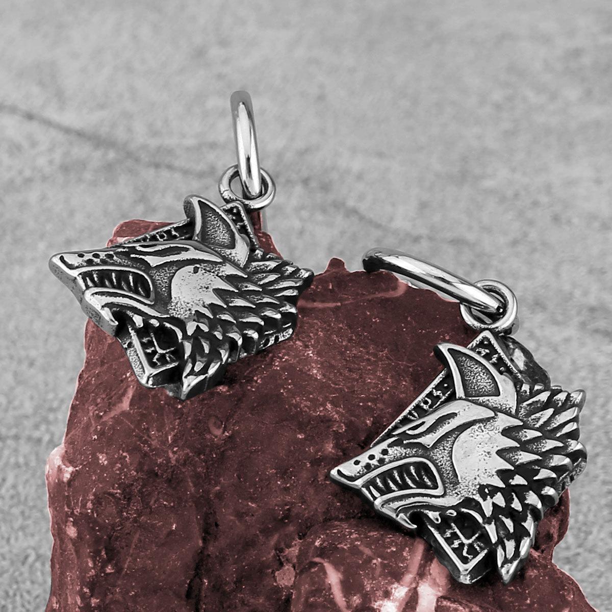 Titanium steel earrings, European and American Viking Odin triangle rune earrings, polished and fashionable retro ear accessories