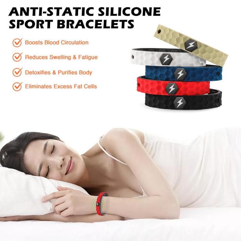 Fashion Silicone Anion Bracelet Men Women Anti-static Ion Sport Wristband Energy Negative Couple Bangle Balance Bracelet