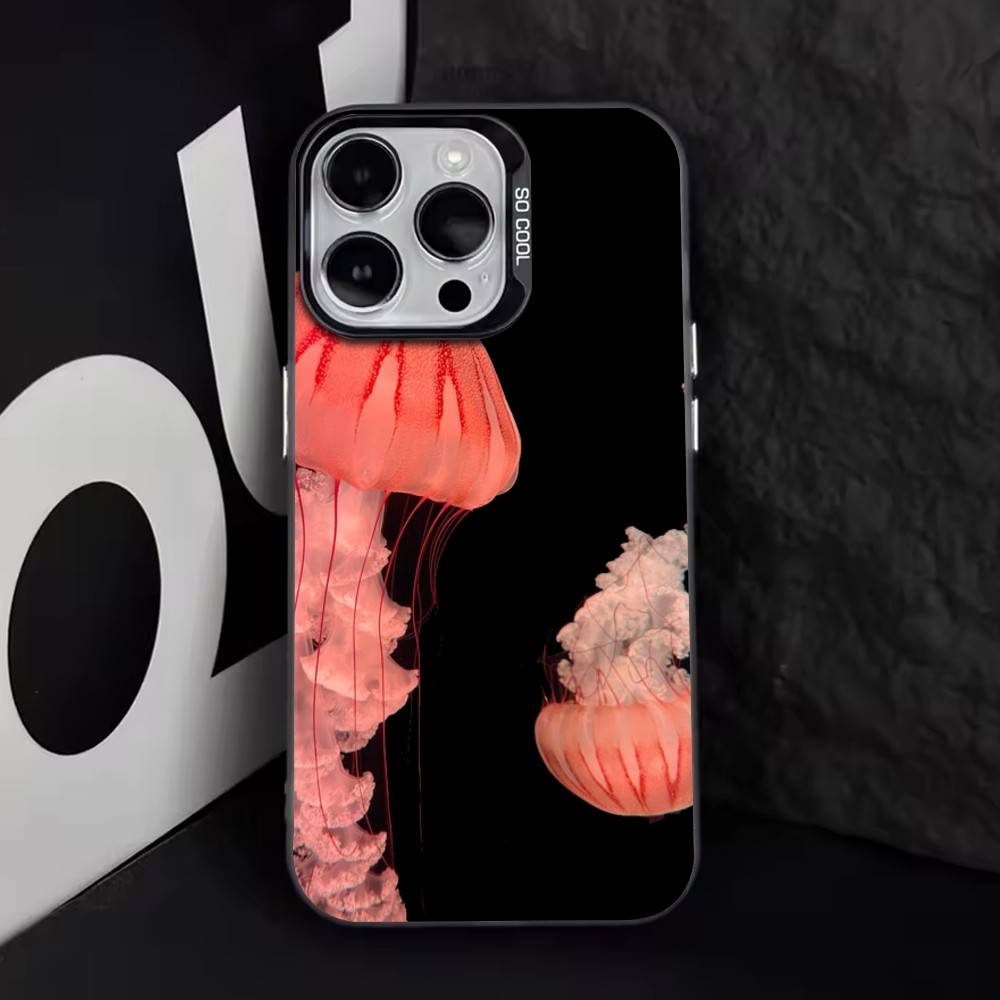 Jellyfish Oceanic Phone Case For iPhone 17,16,15,14,13,12,11 Plus,Pro Max,XS,Colorful Silver Phone Case Funda Cover