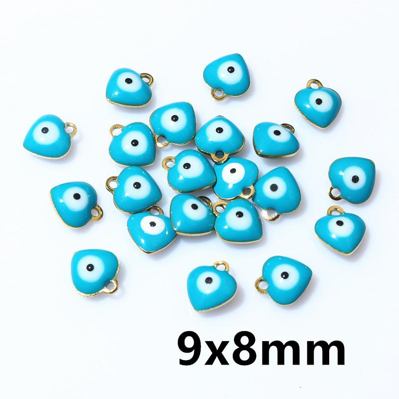 20pcs 10x8.5mm Enamel Evil Eyes Star Charms Pendant Stainless Steel DIY Jewelry Making Accessories Findings Bracelet Earrings