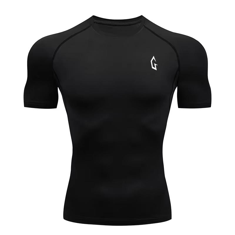 Men's Compression Printed T-shirt, Quick-Dry Fabric, Long-Sleeve Top Suitable for Bodybuilding and Running. RL802
