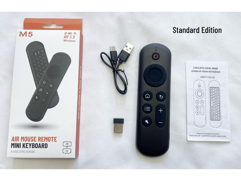 M5 Mini Wireless Fly Mouse & Backlit Keyboard Dual-Mode Remote