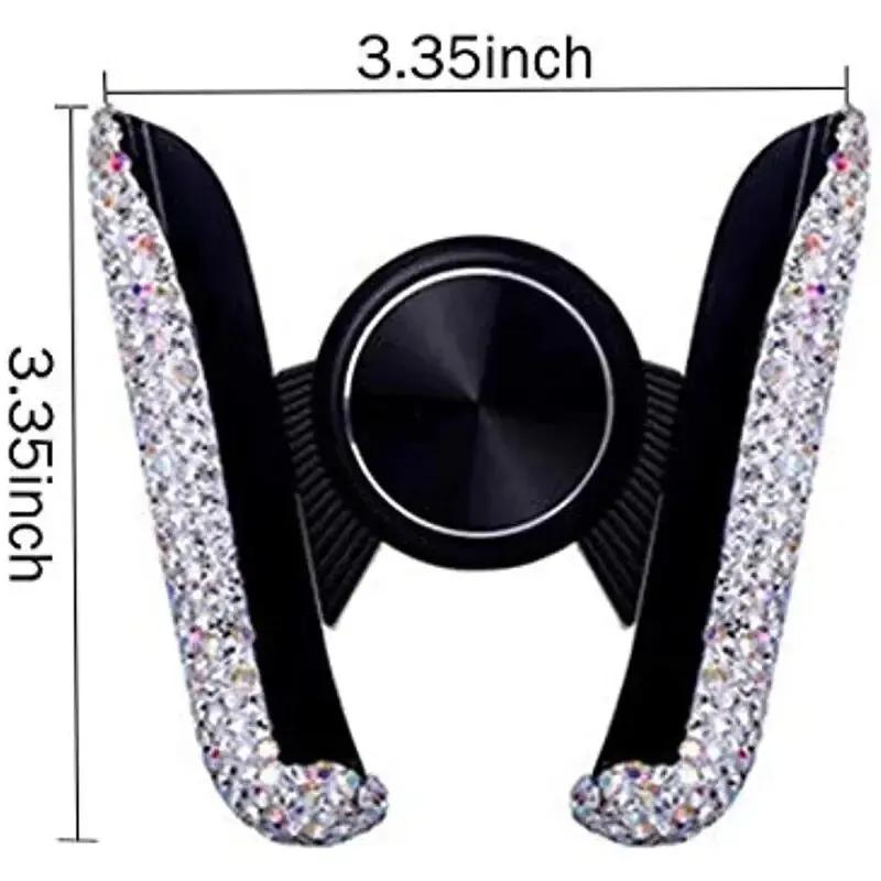 Sparkle Car Phone Mount - 360° Rotatable Gravity Vent Clip with Anti-Slip Pad & Universal Compatibility