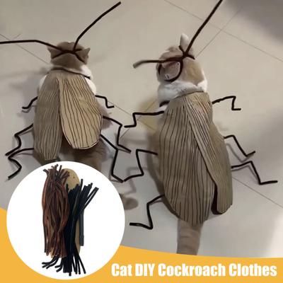 Cat Cockroach Costume DIY Cockroach Wings Set Handmade Pet Cosplay Apparel for Small Medium Cats Dogs Dress Up Accessory