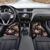 Art Flowers Pattern Car Floor Mats Front Rear Premium Carpets Mat, Set of 4 Floral Auto Foot Mats Universal Fit Vehicles,Women