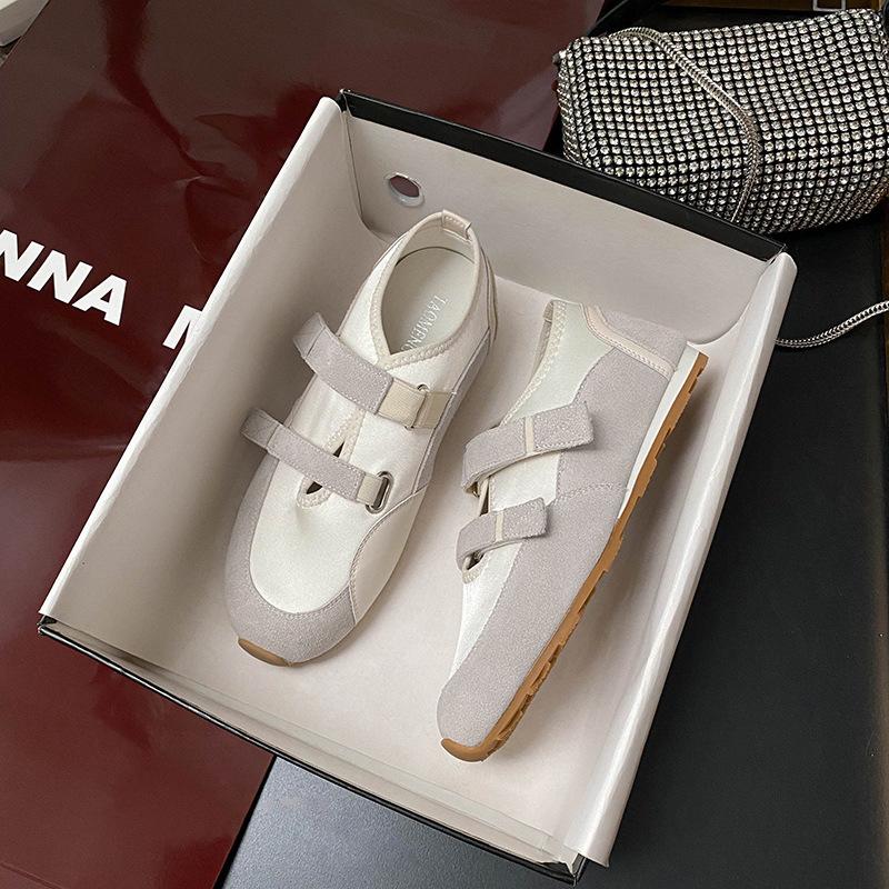 

6S661 пара балеток Мэри Джейн на липучке, с мягкой подошвой и мягкими боками, спортивная повседневная обувь для женщин 35 бежевый