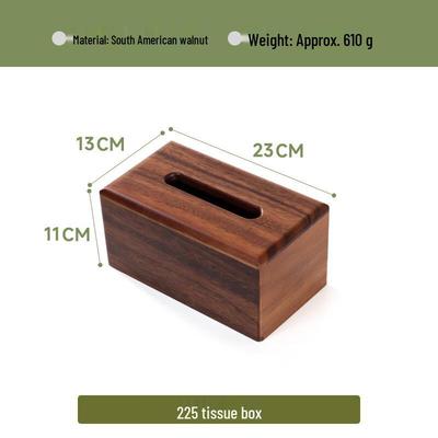 Large Walnut Desktop Tissue Box