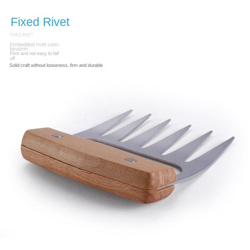 Fleischteiler aus Edelstahl mit Holzgriff, Bärenklau-Gabel. BBQ Barbecue Fleischteiler Multifunktionaler Fleischteiler
