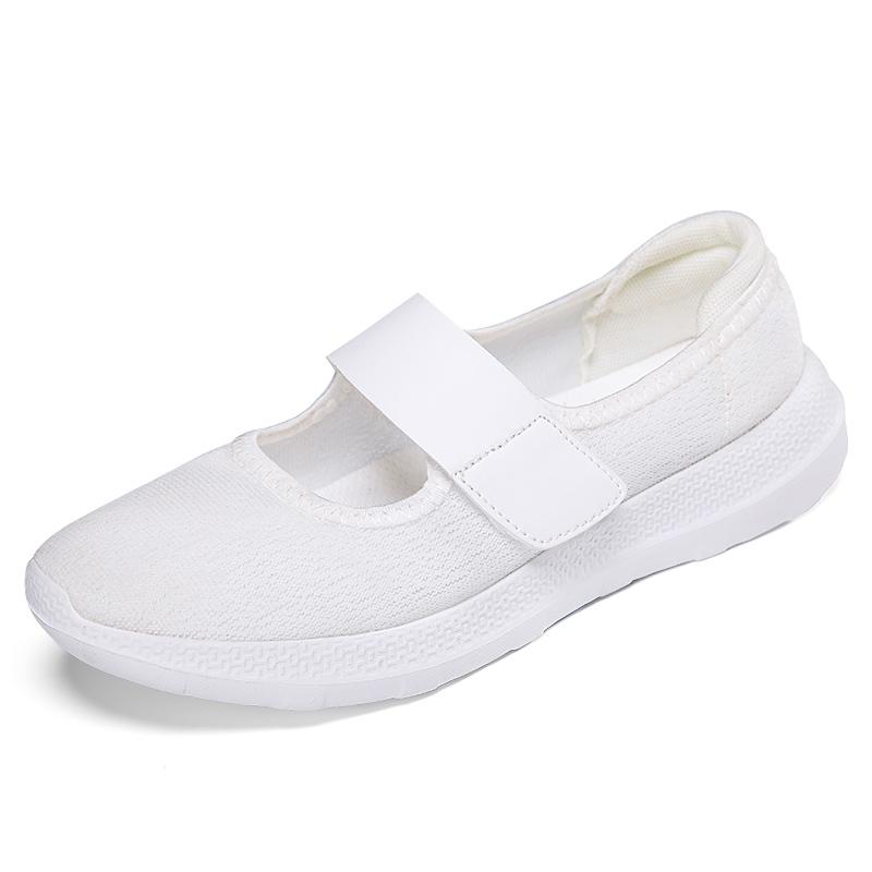 

Летняя женская повседневная обувь 2025 года, мягкие портативные кроссовки, обувь для ходьбы, плоская подошва для женщин, дышащая обувь слипоны 42 белый