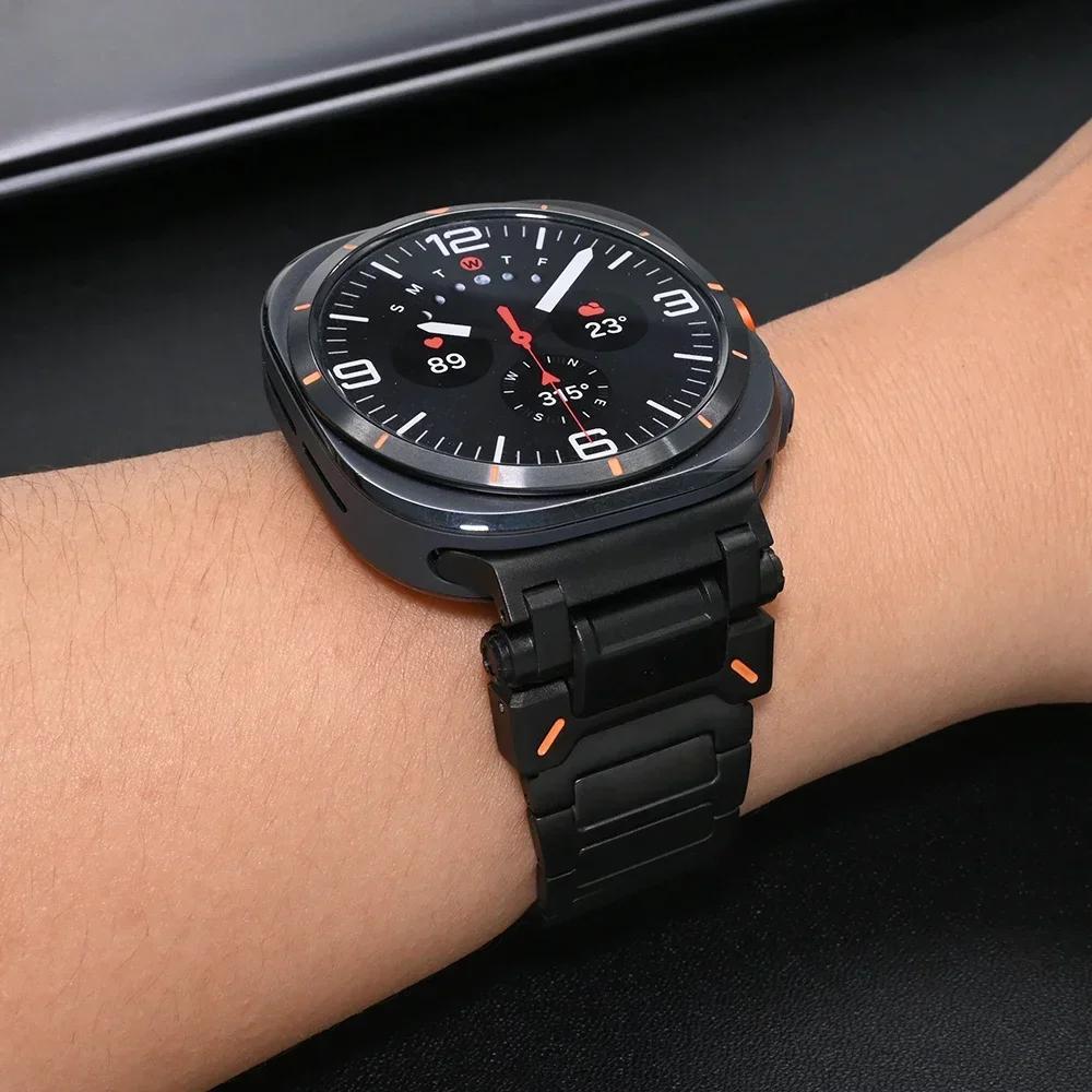 Cinturino Ultra in Titanio per Samsung Galaxy Watch 7 ultra 47mm Cinturino per SAMSUNG ULTRA GALAXY 47 Braccialetto Lusso Sportivo Business Uomo