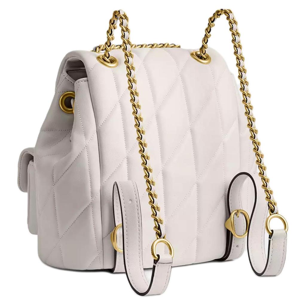 COACH Tabby Quilting Sheepskin Backpack Small Women's Chalk White CU076-B4HA