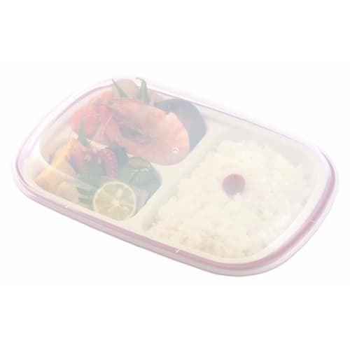 Rakuben Square Lunch Plate with Lid (Vermilion)