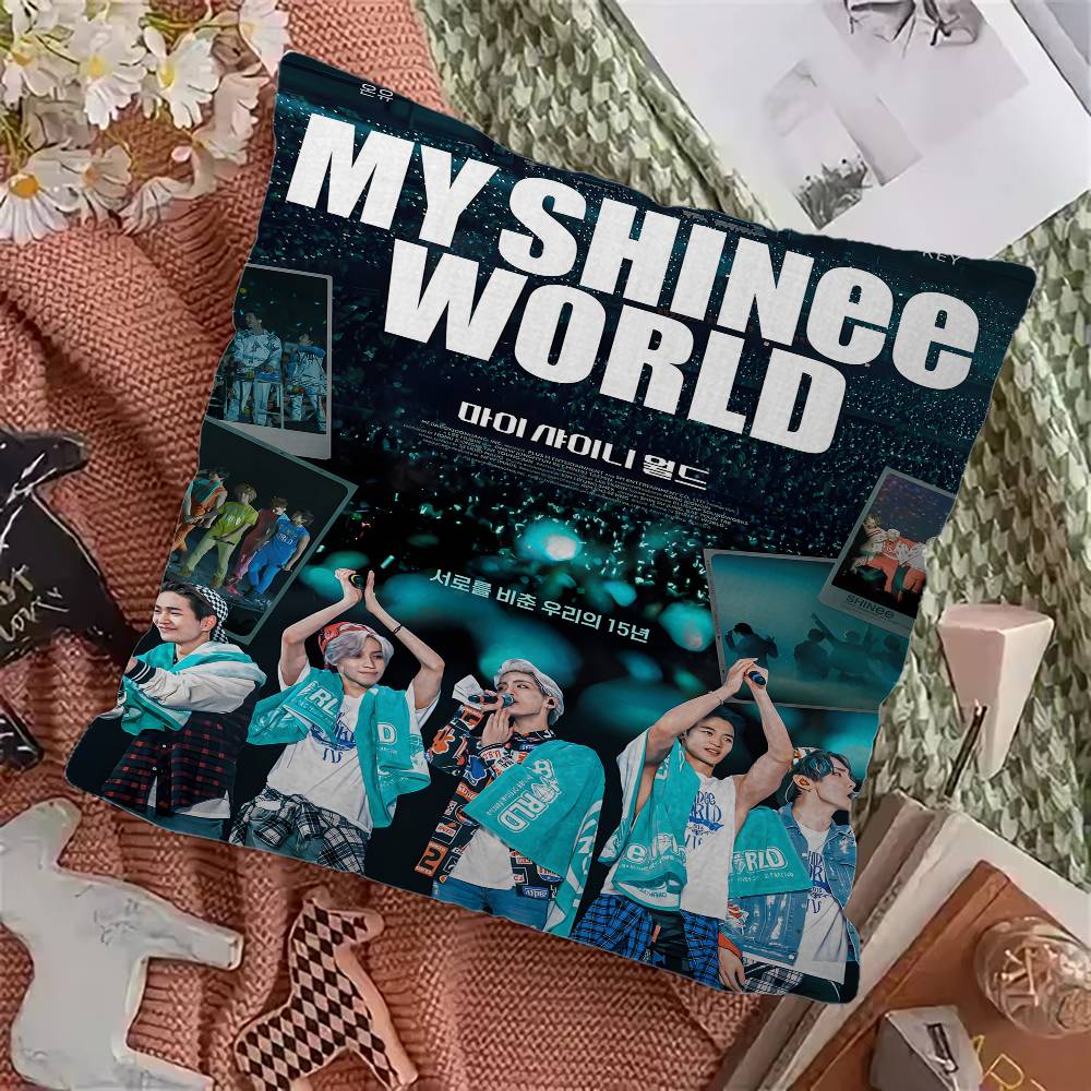Kpop Style Korean Boys Band S-Shinee Pillow Cover Sofa Cushion Cover Home Room Decoration Children Gift