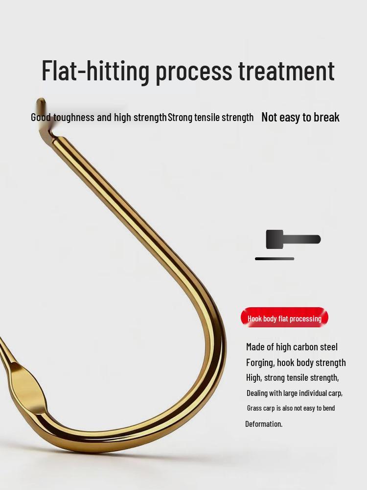 High-Sensitivity Barbless Crucian Carp Hook with Extended Shank and Flat Design