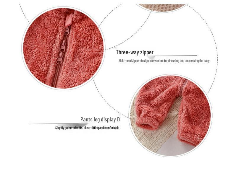 Macacão de Pelúcia para Recém-Nascidos: Macacões e Pijamas com Zíper Quentes para Outono/Inverno