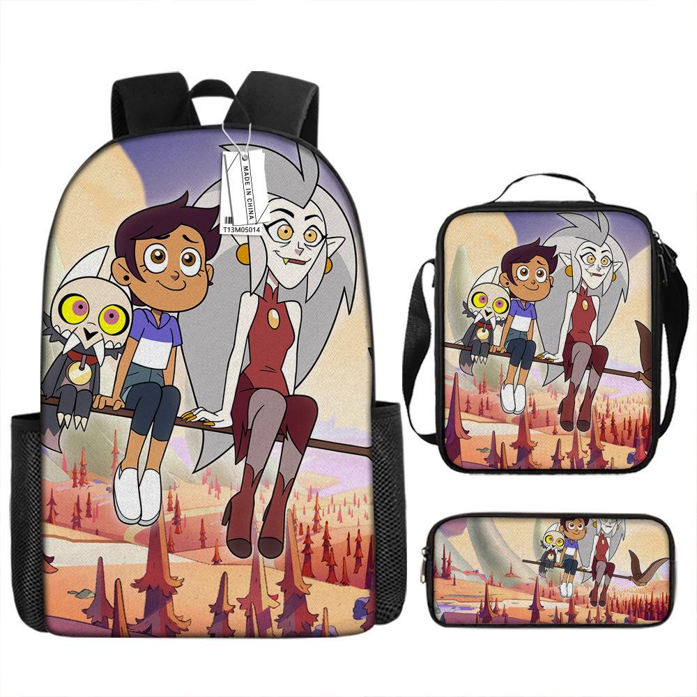 Luxury Novelty Peculiar Cool Owl Magic Club 3D Print 3pcs/Set Pupil School Bags Laptop Daypack Backpack Lunch Bag Pencil Case