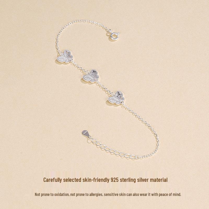 Tichiya S925 Sterling Silver Crushed Ice Butterfly Bracelet - Sparkly, Versatile Women s Jewelry 925 Sterling Silver