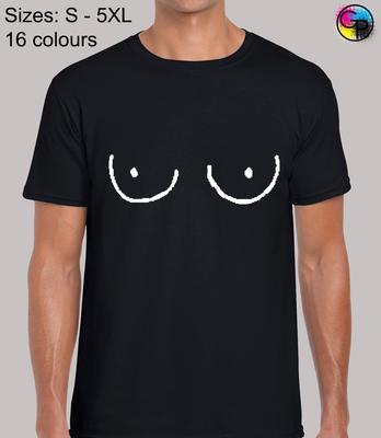 Tette Divertente Volgare Scherzo Umorismo Novità Vestibilità Regolare T-shirt Top T-shirt Tee Uomo