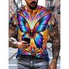 Modna męska koszulka z krótkim rękawem i okrągłym dekoltem z nadrukiem 3D, rozmiary plus, letnie casualowe T-shirty