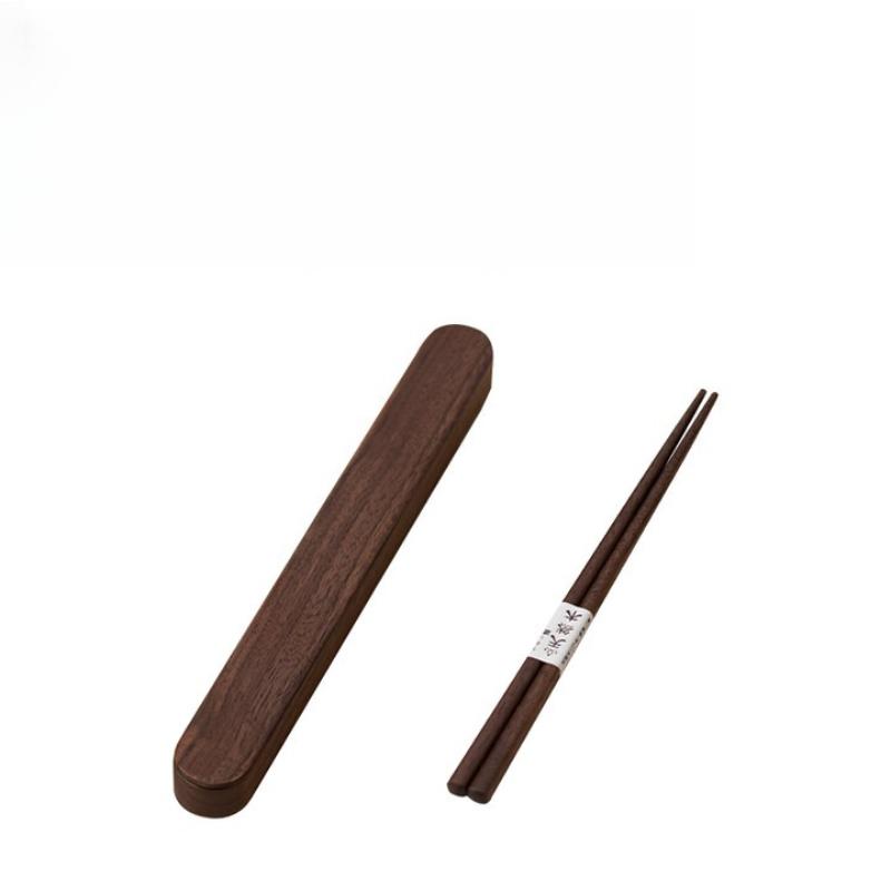 

Japanese-style Wooden Portable Tableware Storage Box Set Outdoor Single-person Dining Chopsticks Spoons Three-piece Set