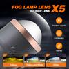Car LED Fog Light, Bifocal Lens 3 Inches, Three-color LED Light 30-85W Double Direct Laser Fog Light Waterproof