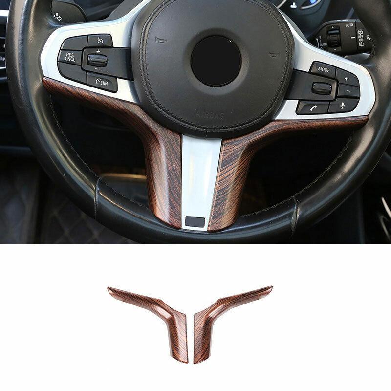 For BMW X3 G01 X4 2018-  Pine Wood Grain Steering Wheel Strip Cover Trim