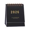 2026 Desktop Calendar Minimalist Calendar with 18-Month Planner Metal Coil & Memo Pad English Handmade Desktop Decoration for Office Home School Use