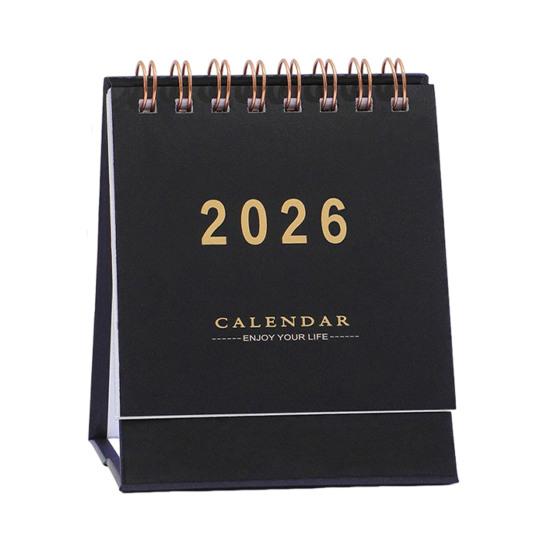 2026 Desktop Calendar Minimalist Calendar with 18-Month Planner Metal Coil & Memo Pad English Handmade Desktop Decoration for Office Home School Use