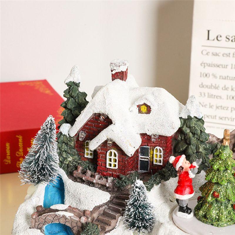 M-Modern-Weihnachts-Drehbare Musikstatue Weihnachts-Heimdekoration Schreibtischschmuck Feiertagsgeschenk