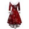 Women's Fashionable Casual Fitted Christmas Print Party Long-Sleeved Dress