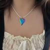 Fashion Colorful Heart Pendant Necklace Adjustable Sweet Cool Choker Neck Chain Statement Jewelry Elegant Clavicle Chain