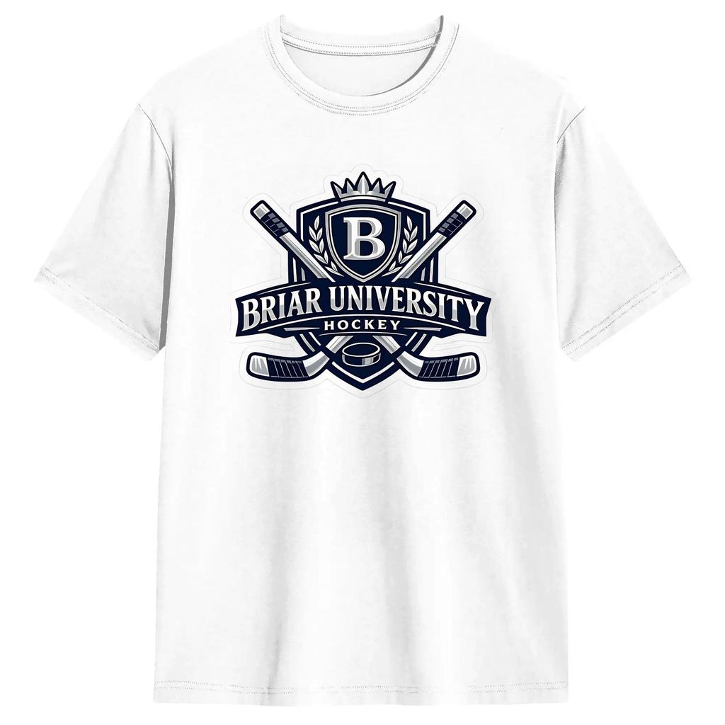 Mens T-Shirt Briar Hockey Est 2018 Off Campus T Shirts Trendy Cool Summer Tee Shirt Vintage Pure Cotton Clothes Plus Size