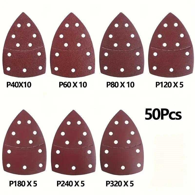 

50 sheets of sandpaper - 40-320 mixed gravel, mouse sander 11 holes - perfect for precision machining and polishing jobs!
