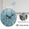 Wall Clock Kit Wooden Hanging Clock 10inch Silent Non-Ticking Clock Decor Retro Round Battery Operated Hanging Clock For Home