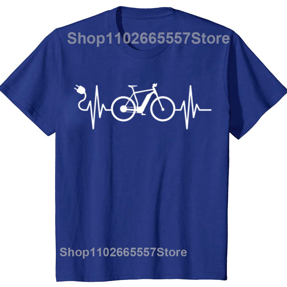 Funny Cycling Electric Bicycle Cyclist EBike Graphic Tshirts Men Womens Fashion Casual 100 Cotton Loose Oversized T Shirt