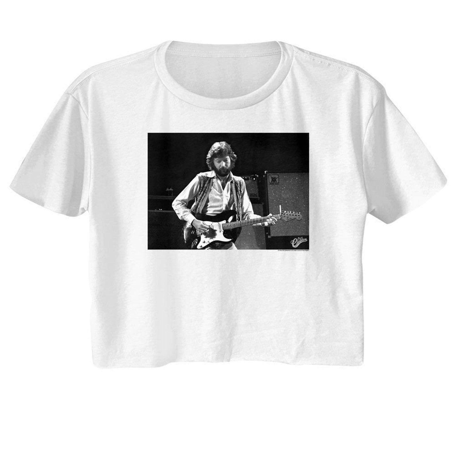 Eric Clapton BW Guitar White Women s Festival Cali Crop T-Shirt 4XL