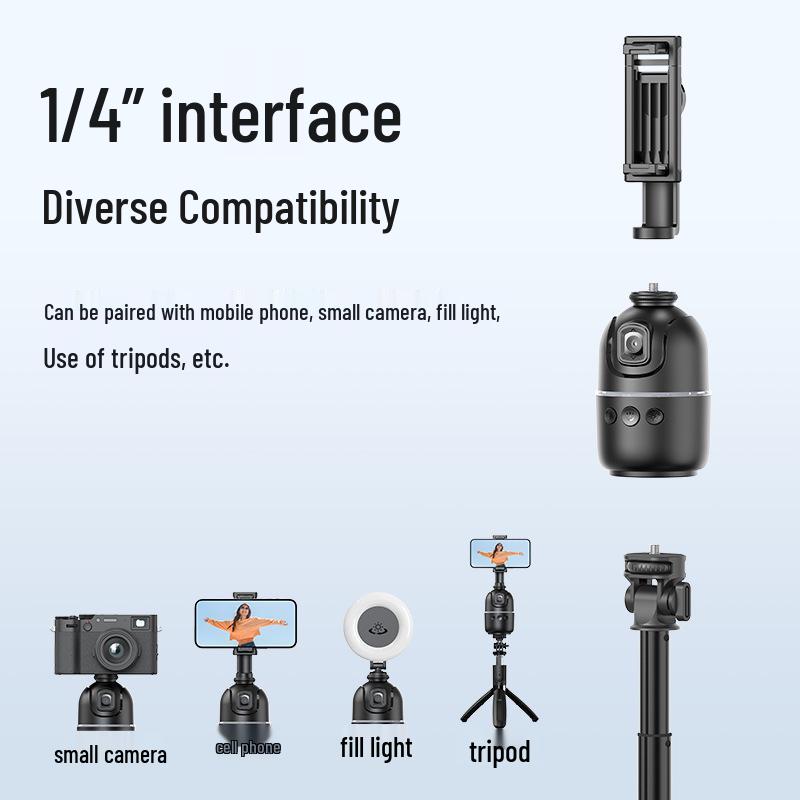 Smart P03 AI Gimbal Stabilizer: 360° Face Tracking, Anti-Shake for Live Streaming & Photography