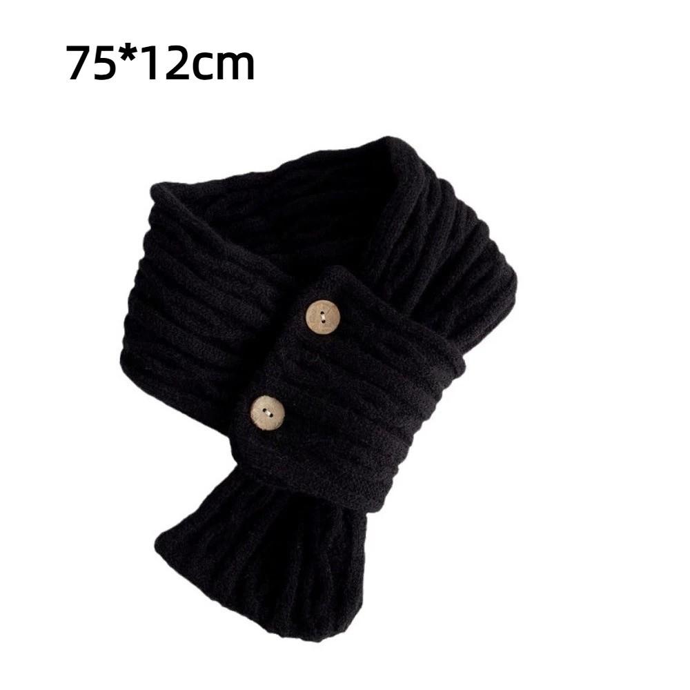 Warm Knitted Wool Scarf Winter Short Snood Neckerchief Korean Cross Neck Scarves  For Women Girl