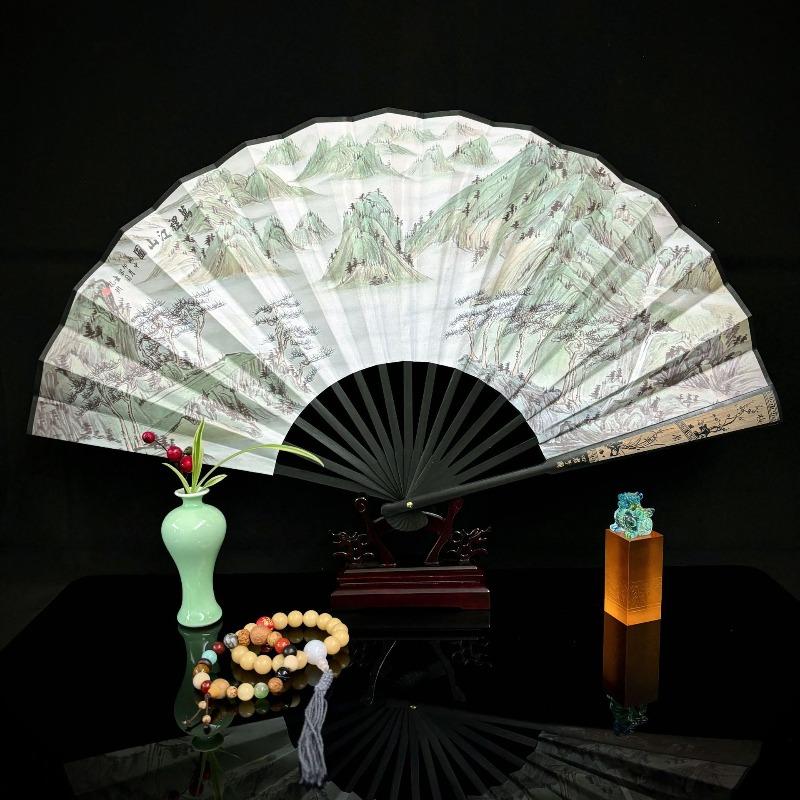 10inch Chinese Style Silk Fan Folding Fan Wedding Fan Art Gifts Dance Hand Vintage Bamboo Folding Home Decorative