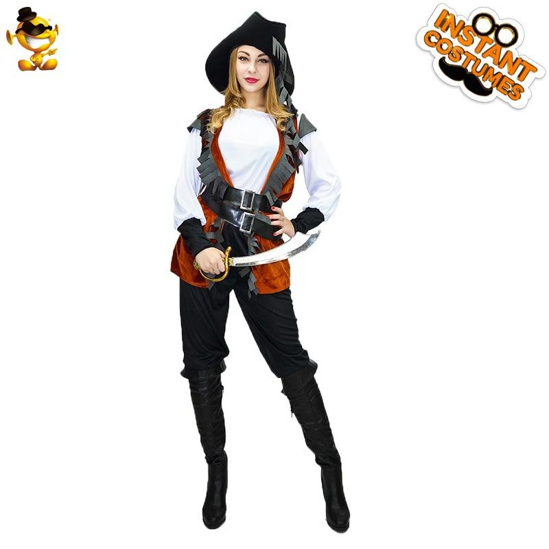 Halloween adult female pirate cosplay costumes, adult female pirate stage costumes party clothes