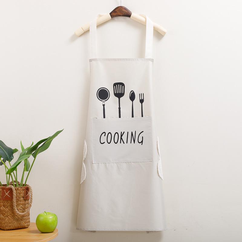 Waterproof and Oil-proof Kitchen Apron with Knife and Fork Design, Dirt-resistant and Thin for Summer Cooking. Perfect for Women.