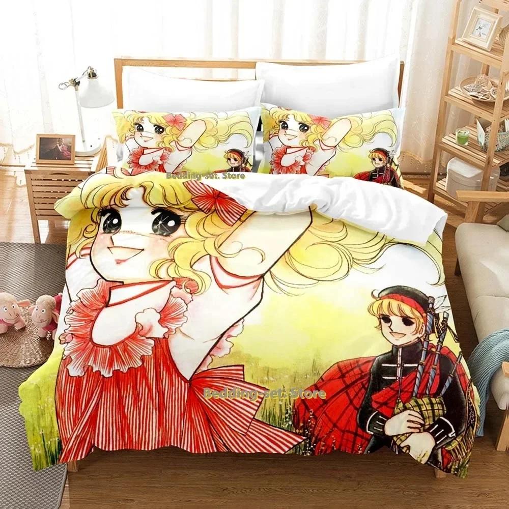 Candy Candy Bedding Set Single Twin Full Queen King Size Bed Set Adult Kid Bedroom Duvetcover Sets 3D Kawaii Anime bedsheet set