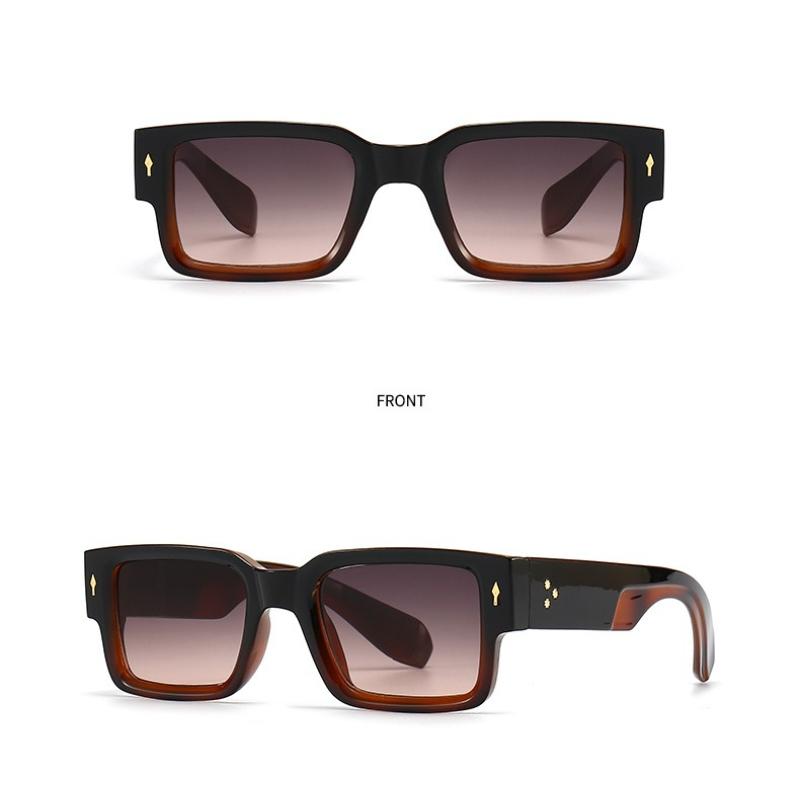 Square Frame Rivet Sunglasses Women Street Style Fashion Eyewear