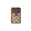 Gucci Ophidia Presbyopia Logo Pruhovaný Web Plátno Záplata Kožený Držák na Karty Držák na Karty Unisex Párový Styl Ebenové Dřevo/Hnědá