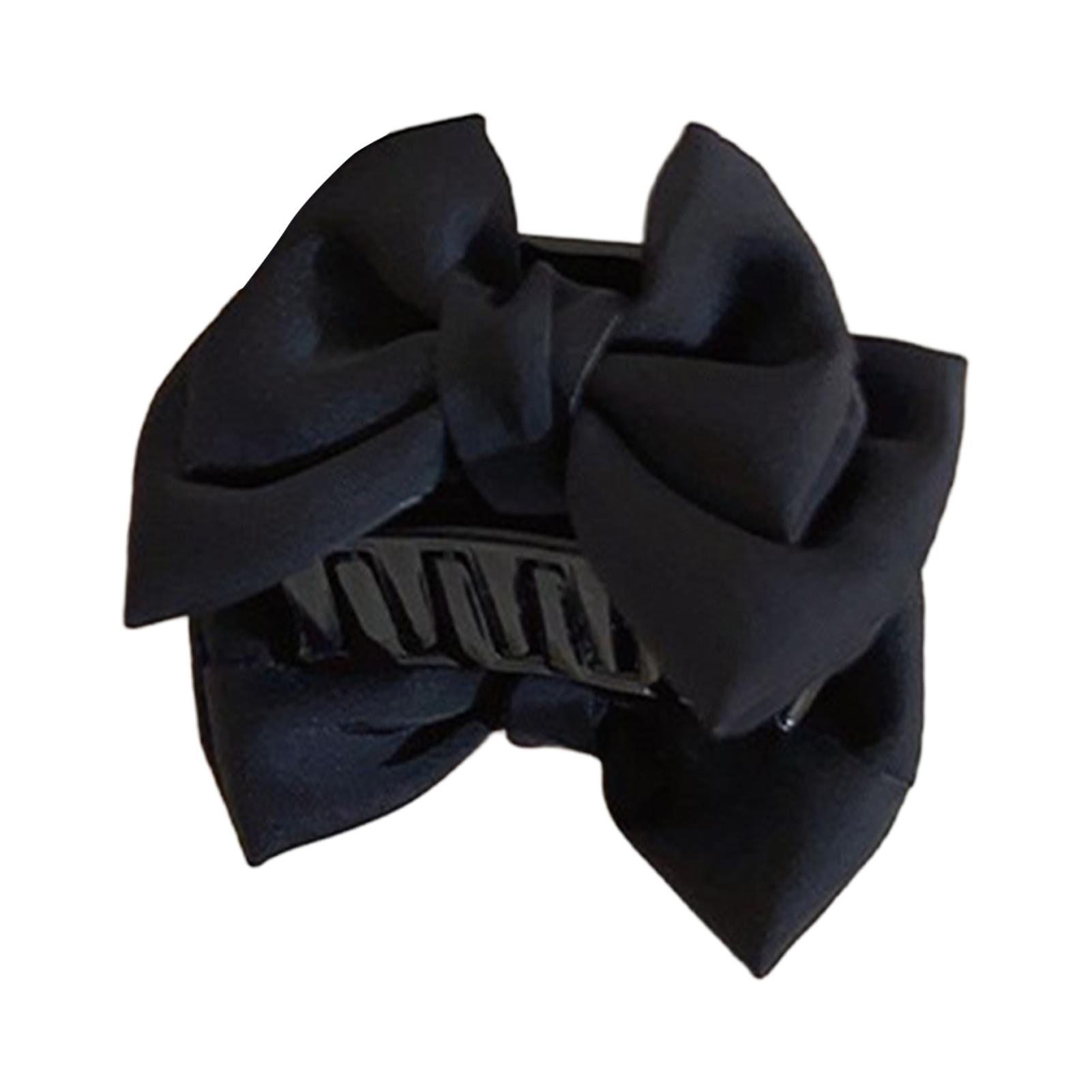 

1pc Bowknot Hair Claw For Women 3.5cm Mini Satin Bow Hair Clip Sweety Korean Style Shark Gripper Girls Trendy Hair Accessories чёрный