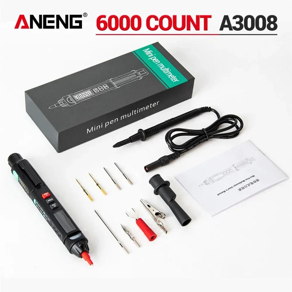 New ANENG A3008 Pen Type Multimeter 6000 Count Non-Contact Professional Automatic Range Voltmeter Current Meter High Precision NCV Intelligent Tools
