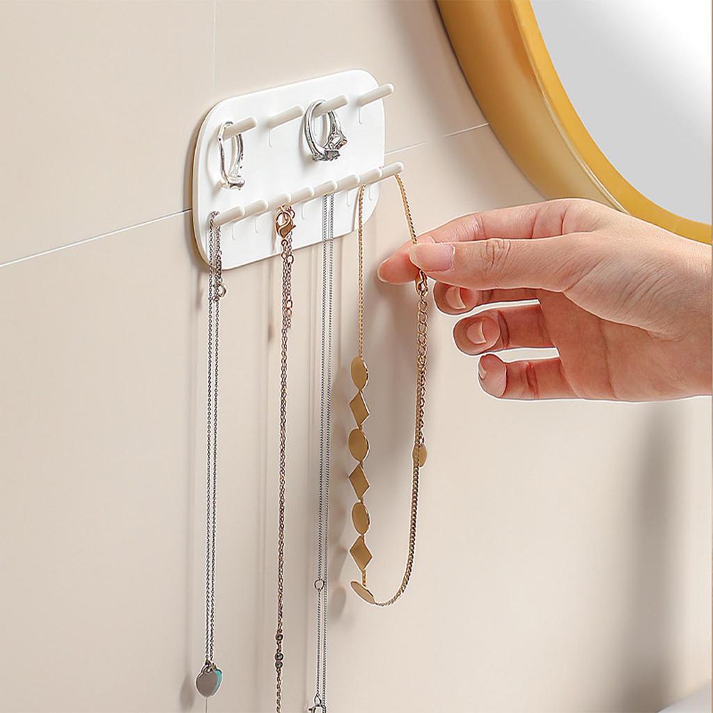 Wall Mount Jewelry Organizer Rack Hanging Hook Drill Free Multi Purpose Display Hook for Earrings
